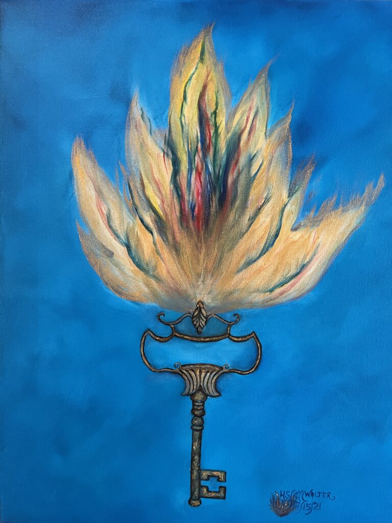 "KEY TO TORCH OF FREEDOM HOLY SPIRIT FIRE" 16x20 Oil on Canvas